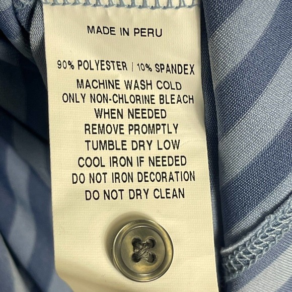 Greyson Polo Shirt Adult Medium Blue Striped Golf Rugby Preppy Short Sleeve Mens - Picture 8 of 11